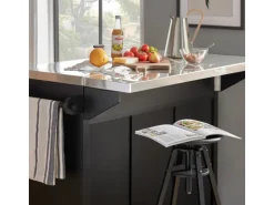 SoBuy Kücheninsel Küchenwagen Küchenschrank Servierwagen Schwarz FKW71-SCH