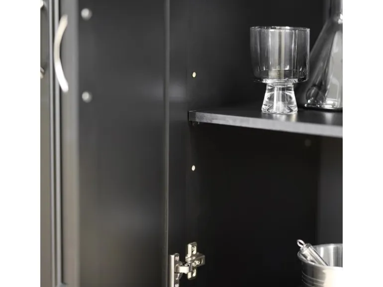 SoBuy Kücheninsel Küchenwagen Küchenschrank Servierwagen Schwarz FKW71-SCH