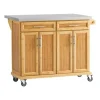 SoBuy Kücheninsel Küchenwagen Küchenschrank Servierwagen Bambus 115cm FKW69-N