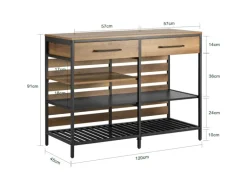 SoBuy Kücheninsel Sideboard mit Schublade Kommode Küchenschrank Vintage FSB85-PF