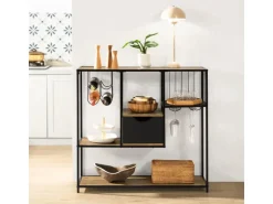 SoBuy Küchenregal Standregal Mikrowellenregal Küchenschrank Sideboard FSB56-F