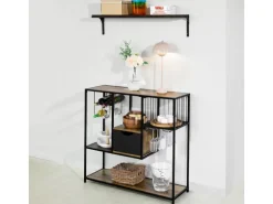 SoBuy Küchenregal Standregal Mikrowellenregal Küchenschrank Sideboard FSB56-F