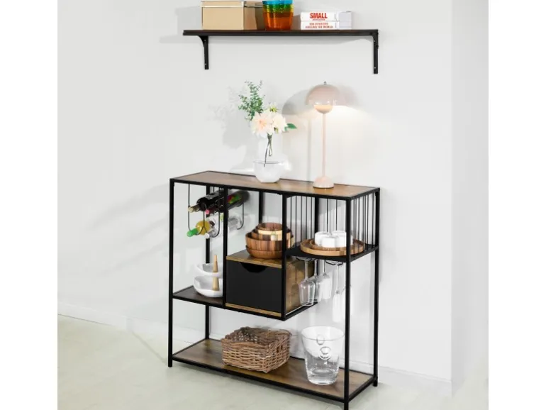 SoBuy Küchenregal Standregal Mikrowellenregal Küchenschrank Sideboard FSB56-F