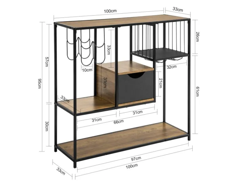 SoBuy Küchenregal Standregal Mikrowellenregal Küchenschrank Sideboard FSB56-F