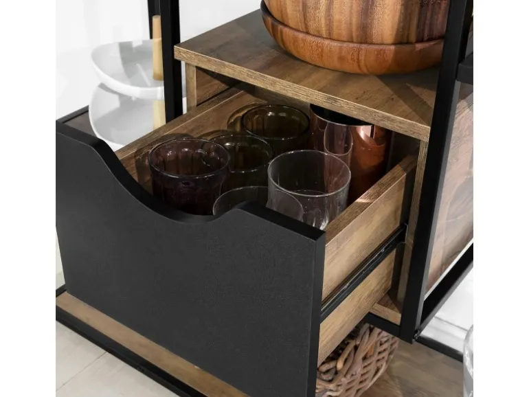 SoBuy Küchenregal Standregal Mikrowellenregal Küchenschrank Sideboard FSB56-F