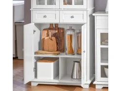 SoBuy Küchenschrank Hochschrank Badezimmerschrank Buffet Kommode FSB76-W