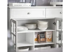 SoBuy Küchenschrank Kücheninsel Kommode Sideboard Buffet Weiß FSB77-W
