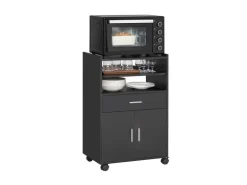 SoBuy Küchenschrank Küchenwagen Mikrowellenschrank Servierwagen FSB09-SCH