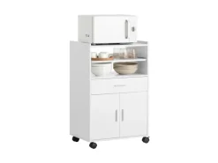 SoBuy Küchenschrank Küchenwagen Mikrowellenschrank Servierwagen FSB09-W