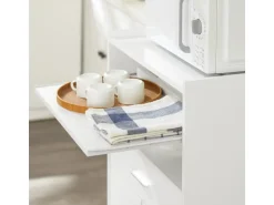 SoBuy Küchenschrank Küchenwagen Mikrowellenschrank Servierwagen FSB09-W