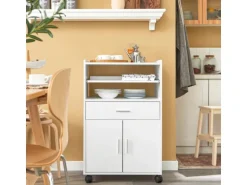 SoBuy Küchenschrank Küchenwagen Mikrowellenschrank Servierwagen FSB09-W