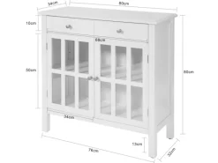 SoBuy Küchenschrank Kommode Sideboard Flurschrank Wohnzimmerschrank FSB23-W