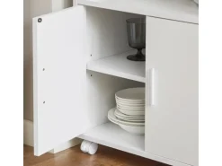 SoBuy Küchenschrank Mikrowellenschrank mit 2 Ablagen und 2 Türen FRG241-W