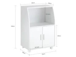 SoBuy Küchenschrank Mikrowellenschrank mit 2 Ablagen und 2 Türen FRG241-W