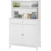 SoBuy Küchenschrank mit 2 Türen Sideboard Buffetschrank Kommode Weiß FSB26-W