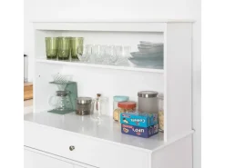 SoBuy Küchenschrank mit 2 Türen Sideboard Buffetschrank Kommode Weiß FSB26-W