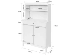 SoBuy Küchenschrank mit 2 Türen Sideboard Buffetschrank Kommode Weiß FSB26-W
