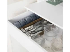 SoBuy Küchenschrank mit 2 Türen Sideboard Buffetschrank Kommode Weiß FSB26-W