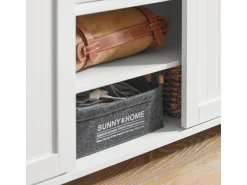 SoBuy Küchenschrank Sideboard mit Schiebetür Buffet Kommode Weiß FSB74-W