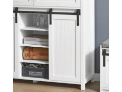 SoBuy Küchenschrank Sideboard mit Schiebetür Buffet Kommode Weiß FSB74-W