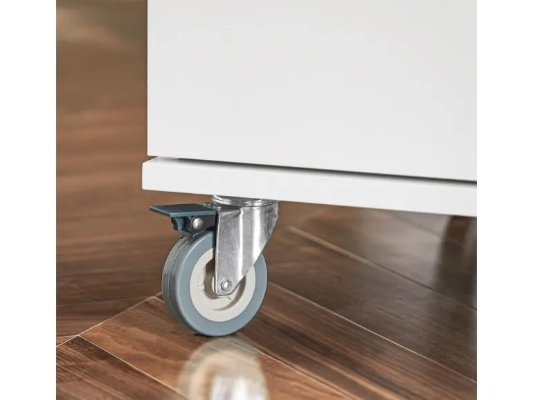 SoBuy Küchenwagen auf Rollen Kücheninsel Rollwagen Servierwagen Weiß FKW117-W