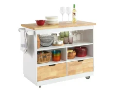 SoBuy Küchenwagen Kücheninsel Rollwagen Sideboard Servierwagen FKW107-WN