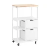 SoBuy Küchenwagen mit 2 Schubladen 3 Ablagen Servierwagen 53x89x37cm FKW111-WN
