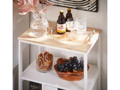 SoBuy Küchenwagen mit 2 Schubladen 3 Ablagen Servierwagen 53x89x37cm FKW111-WN