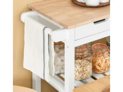 SoBuy Küchenwagen mit 2 Schubladen Rollwagen Konsolentisch Weiß FKW68-WN