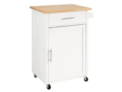 SoBuy Küchenwagen mit Arbeitsplatte Servierwagen Rollwagen Weiß FKW102-WN