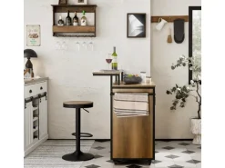 SoBuy Küchenwagen mit Arbeitsplatte Kücheninsel Rollwagen KNL02-PF