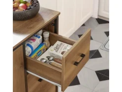 SoBuy Küchenwagen mit Arbeitsplatte Kücheninsel Rollwagen KNL02-PF