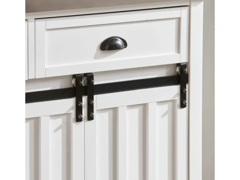 SoBuy Küchenwagen mit Flaschenablage Küchenschrank Servierwagen Weiß FKW94-W