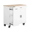 SoBuy Küchenwagen mit Gewürzregal Sideboard Küchenschrank 105x92x46cm Weiß-Natur FKW126-WN