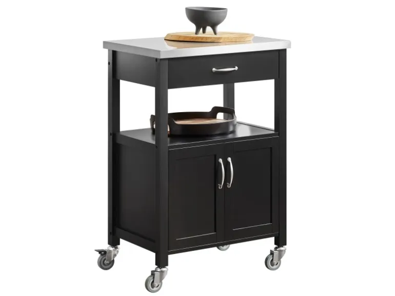 SoBuy Küchenwagen Servierwagen Küchenschrank Getränkewagen fürs Büro FKW22-SCH