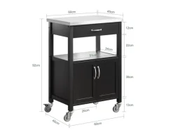 SoBuy Küchenwagen Servierwagen Küchenschrank Getränkewagen fürs Büro FKW22-SCH
