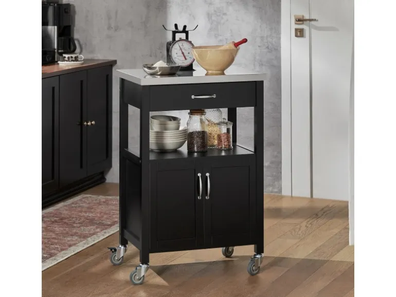 SoBuy Küchenwagen Servierwagen Küchenschrank Getränkewagen fürs Büro FKW22-SCH