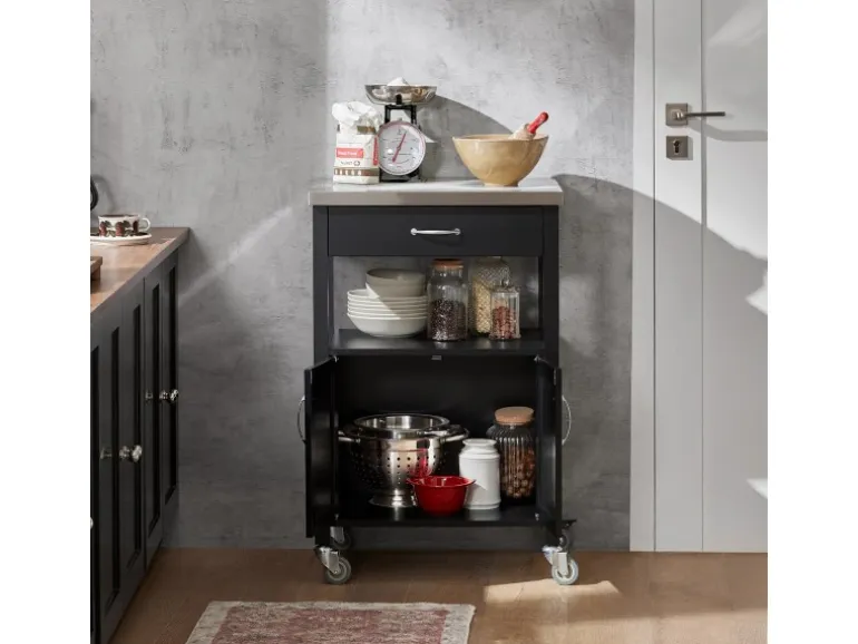 SoBuy Küchenwagen Servierwagen Küchenschrank Getränkewagen fürs Büro FKW22-SCH