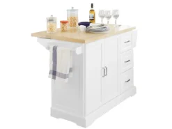 SoBuy Küchenwagen Servierwagen mit erweiterbarer Arbeitsfläche FKW41-WN