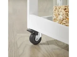 SoBuy Küchenwagen Servierwagen mit 3 Ablagefächern Küchenregal 60x90x40cm Weiß FKW75-WN