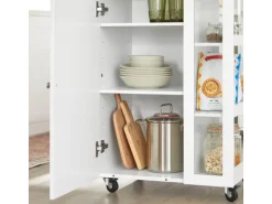 SoBuy Küchenwagen Servierwagen mit 3 Ablagefächern Küchenregal 60x90x40cm Weiß FKW75-WN