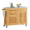 SoBuy Küchenwagen Servierwagen Kücheninsel Küchenschrank aus Bambus FKW70-N