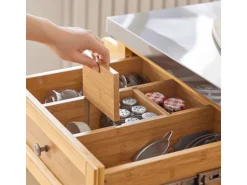 SoBuy Küchenwagen Servierwagen Kücheninsel Küchenschrank aus Bambus FKW70-N