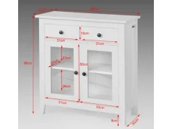 SoBuy Kommode Flurschrank Sideboard mit 2 Türen Küchenschrank 80cm FSB05-W