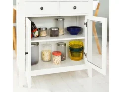 SoBuy Kommode Flurschrank Sideboard mit 2 Türen Küchenschrank 80cm FSB05-W