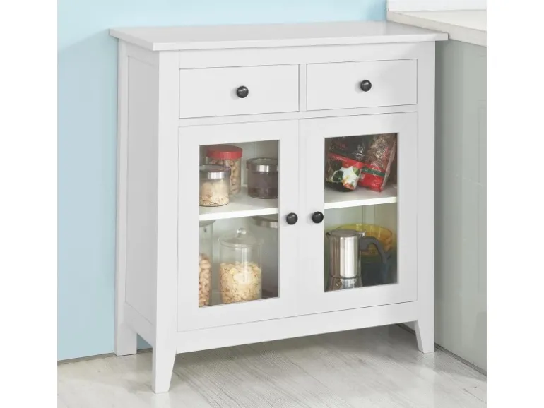 SoBuy Kommode Flurschrank Sideboard mit 2 Türen Küchenschrank 80cm FSB05-W