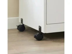 SoBuy Mikrowellenschrank mit Rollen Küchenwagen Weiß 62cm FSB12-W