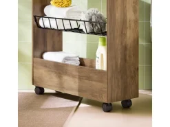 SoBuy Nischenregal mit 3 Etagen Küchenregal Badezimmerregal Rollwagen BZR46-N