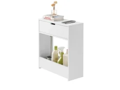 SoBuy Nischenregal mit 1 offener Ablage und 1 Klappe Kommode MDF Weiß BZR48-W