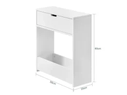 SoBuy Nischenregal mit 1 offener Ablage und 1 Klappe Kommode MDF Weiß BZR48-W